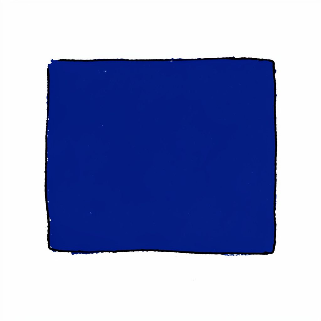 Hand-drawn ink illustration of two overlapping speech-bubble shapes in deep blue and black with a small red accent dot, suggesting casual messaging and connection